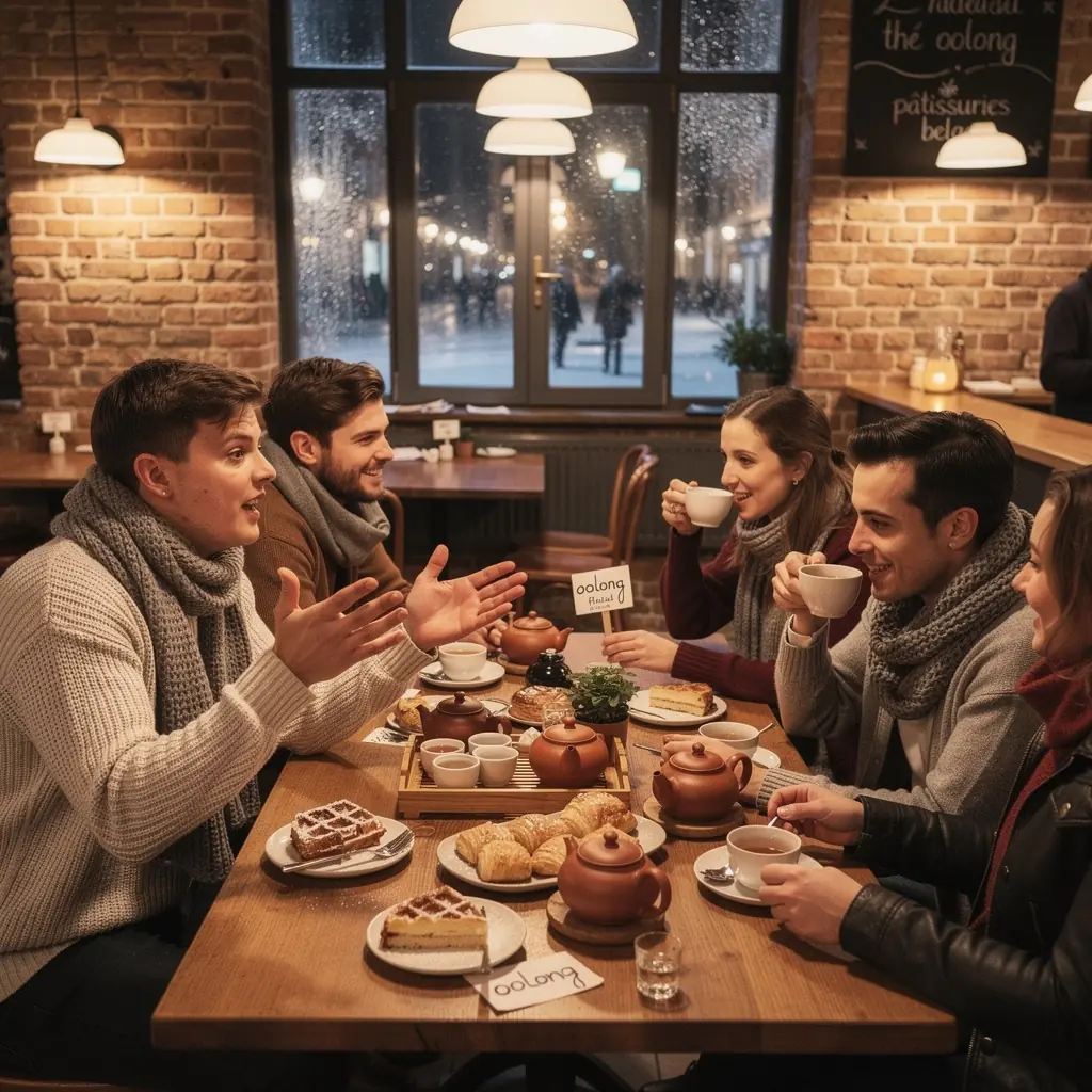 Montage de feuilles de thГ© Oolong fraГ®chement rГ©coltГ©es, avec des Г©clats de lumiГЁre.